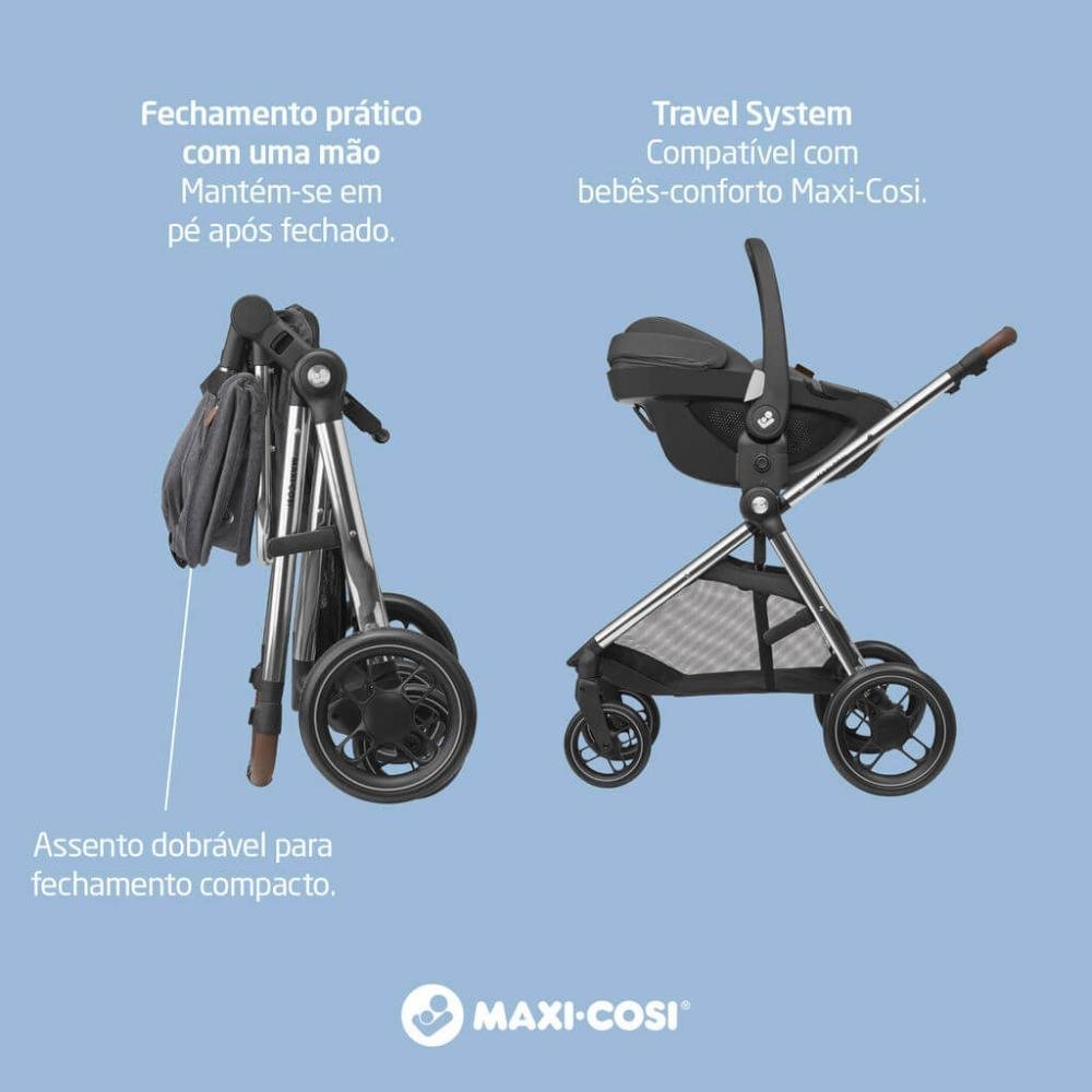 Carrinho com Bebê Conforto Travel System Anna Luxe Trio Twillic Grey Maxi-Cosi - 5