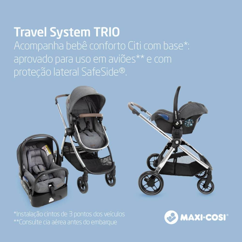 Carrinho com Bebê Conforto Travel System Anna Luxe Trio Twillic Grey Maxi-Cosi - 2