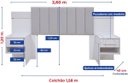 Ver imagem 2 de Cabeceira para Cama Queen Size Ripada Irís Estofada com 2 Mesas de Cabeceira D Doro Branco/Ripado