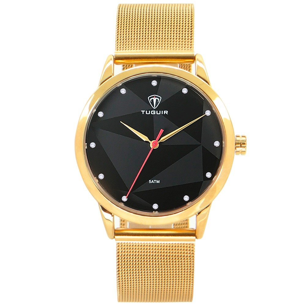 Relógio Feminino Tuguir Analógico Tg150 Dourado e Preto - 1