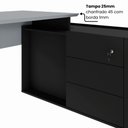 Ver imagem 4 de Mesa Gerente Dinâmica em L 2,00 m X 1,70 m com Tampo Chanfrado 45° Pés Cavalete e Armário