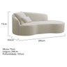 Divã Recamier Curvo Sala de Estar Inglaterra Lado Direito 200cm Linho Bege - Incasa Decor - 6
