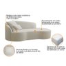 Divã Recamier Curvo Sala de Estar Inglaterra Lado Direito 200cm Linho Bege - Incasa Decor - 4