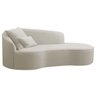 Divã Recamier Curvo Sala de Estar Inglaterra Lado Direito 200cm Linho Bege - Incasa Decor - 1