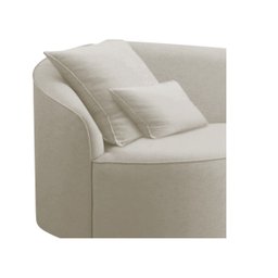 Divã Recamier Curvo Sala de Estar Inglaterra Lado Direito 200cm Linho Bege - Incasa Decor - 5