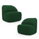 Ver imagem 1 de Kit 02 Poltronas Decorativas Kaya Orgânica Bouclê Verde - Desk Design