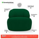 Ver imagem 3 de Kit 02 Poltronas Decorativas Kaya Orgânica Bouclê Verde - Desk Design