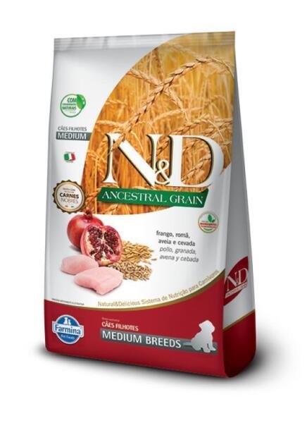 Ração N&D Ancestral Frango Cães Filhotes Raças Médias 2,5Kg