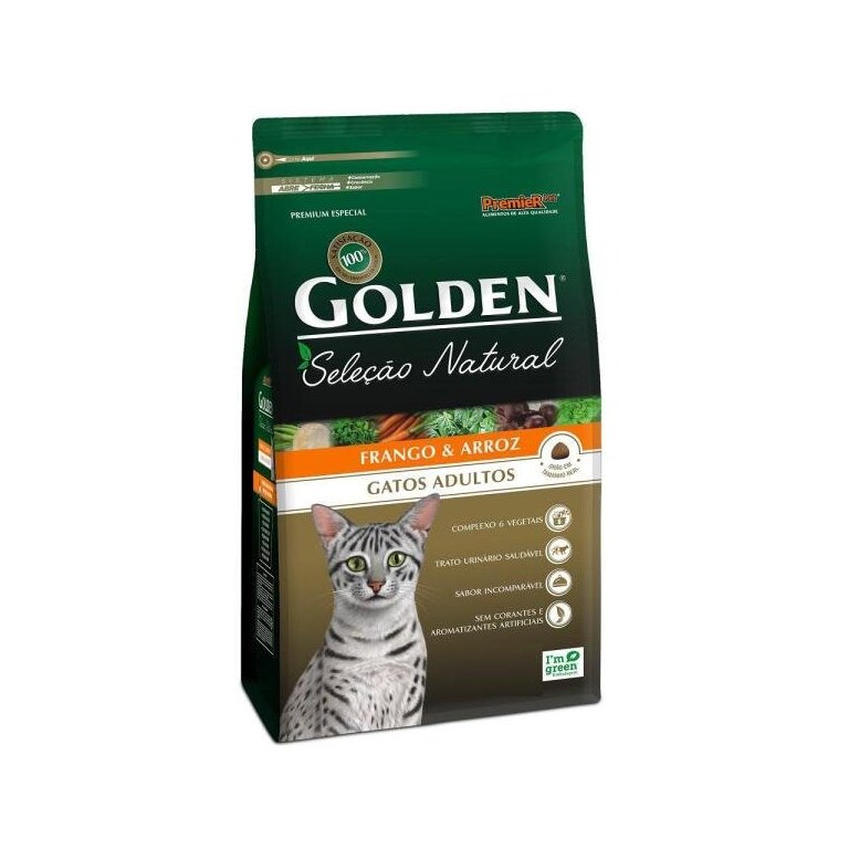 Ração Golden Gatos Seleção Natural Adultos Frango 3Kg