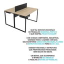 Ver imagem 7 de Escrivaninha Mesa Escritório com Gavetas 1 Gaveta 2 Lugares 120cm Industrial Carvalho e Preto Bege