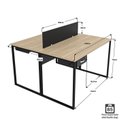 Ver imagem 3 de Escrivaninha Mesa Escritório com Gavetas 1 Gaveta 2 Lugares 120cm Industrial Carvalho e Preto Bege