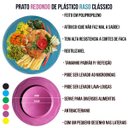 Ver imagem 3 de Kit 25 Pratos Plásticos Redondo Duro Refeições Sobremesa