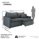 Ver imagem 3 de Sofá Cama Retrátil em Madeira Eucalipto e Veludo 220cm Creta