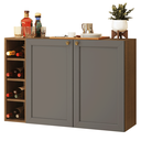 Ver imagem 2 de Buffet Aparador com Adega 100cm 2 Portas Rustic/Cinza Vik Madesa 16