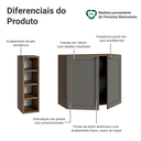 Ver imagem 4 de Buffet Aparador com Adega 100cm 2 Portas Rustic/Cinza Vik Madesa 16