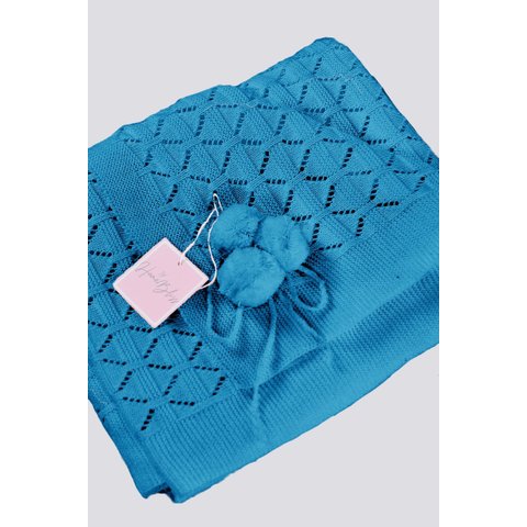 Manta Tricô Pombom Carlan