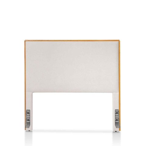 Cabeceira Casal Estofada Emerie 140 Cm - Natural C/ Bouclê Off White
