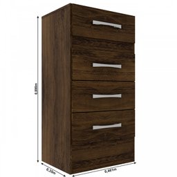 Comoda Suprema 4 Gavetas Cacau - 3