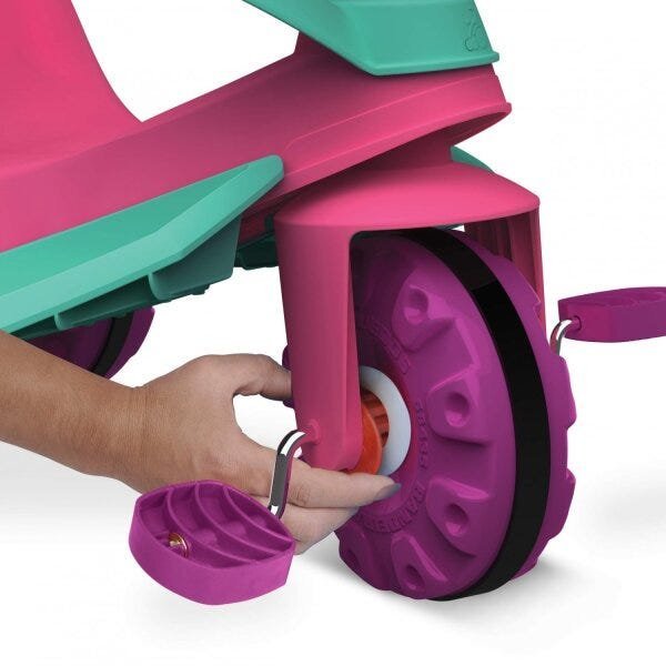 Triciclo Infantil - Passeio e Pedal - Velobaby G2 - Rosa - Bandeirante