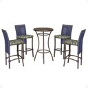 Ver imagem 1 de Mesa Bistrô e 4 Banquetas Roma Marrom Corda Náutica Estofado 5 Trama Original