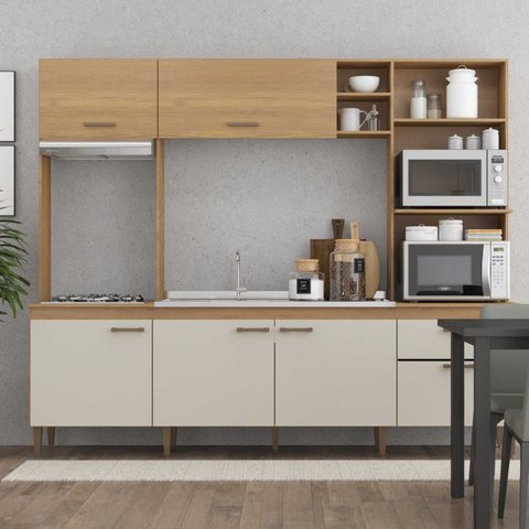 Cozinha Compacta Completa 245cm Lívia Soluzione Móveis