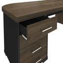 Ver imagem 3 de Mesa para Escritório 4 Gavetas Lado Esquerdo 180cm Tamburato Executiva A06 Marrom/Preto - Mpozenato