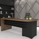 Ver imagem 5 de Mesa para Escritório 4 Gavetas Lado Esquerdo 180cm Tamburato Executiva A06 Marrom/Preto - Mpozenato