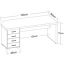 Ver imagem 4 de Mesa para Escritório 4 Gavetas Lado Esquerdo 180cm Tamburato Executiva A06 Marrom/Preto - Mpozenato