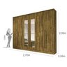 Guarda-Roupa Casal 6 Portas com Espelho Premium Tcil Móveis - 3
