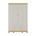 Ver imagem 7 de Guarda-roupa Infantil 122cm 4 Portas e 2 Gavetas Allegra Multimóveis Mp4443 Madeirado/off White