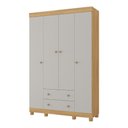 Ver imagem 2 de Guarda-roupa Infantil 122cm 4 Portas e 2 Gavetas Allegra Multimóveis Mp4443 Madeirado/off White