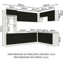 Ver imagem 4 de Armário de Cozinha Completa de Canto 479cm Branco Preto Agata Madesa 01