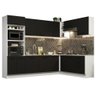 Armário de Cozinha Completa de Canto 479cm Branco Preto Agata Madesa 01 - 3