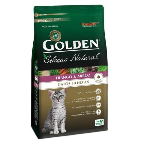 Ração Golden Gatos Seleção Natural Filhotes Frango 3Kg