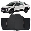 Ver imagem 1 de Tapete Borracha Strada Cabine Dupla 2021 À 2025 Preto Pvc Logo Bordado Jogo 3 Peças