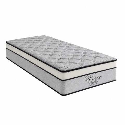 Colchão Solteirão Sr Life Visco Molas Ensacadas Espuma D45 96x203x33cm Cinza