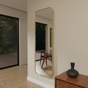 Ver imagem 2 de Espelho Retangular Moldura em Alumínio 170cm X 60cm E14 Grande Corpo Inteiro Dourado