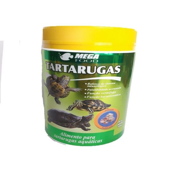 Ração Para Tartarugas Mega Food 300G Com Alho E Vitamina C