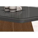 Ver imagem 3 de Mesa de Sala Jantar Luna + Tampo Madeirado Vidro Curvo 90x90cm Off White/Imbuia Ripado-Vidro Off