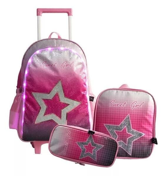 Kit Mochila Escolar Infantil Carrinho Lancheira Estojo - 1