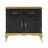 Balcão 2 Portas 2 Gavetas Luiz Xv Preto - Denk Móveis - 1