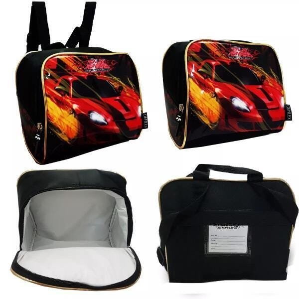 Kit Mochila Escolar Infantil Carrinho Com Rodinhas - 5