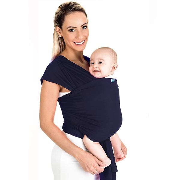 Canguru Bebê Infantil 3,5Kg a 16Kg Segurança Wrap Sling Kababy - Azul Marinho