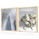 Ver imagem 2 de Conjunto de Quadros Flores Minimalista Elegante Prédio para Consultório