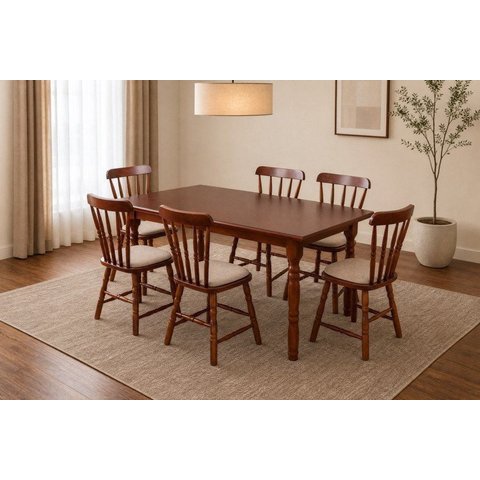 Conjunto 1 Mesa com 6 Cadeiras