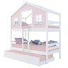 Treliche Casinha Dos Sonhos Madeira Maciça Rosa/ Branco Megamobilia - 2