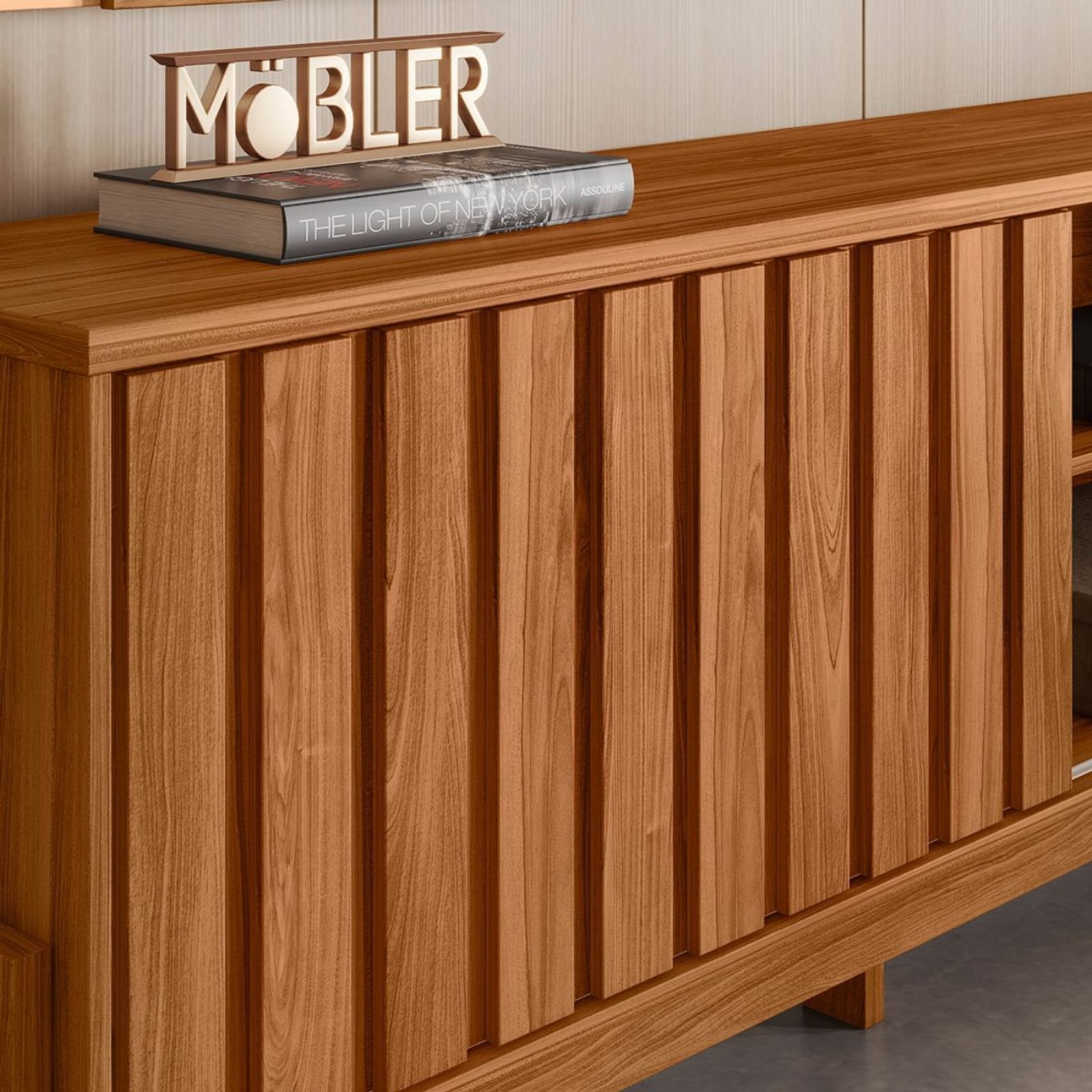 Ver imagem 4 de Rack Bancada para Tv até 75 Aurora 1.8 Mobler '''':cinamomo Mel