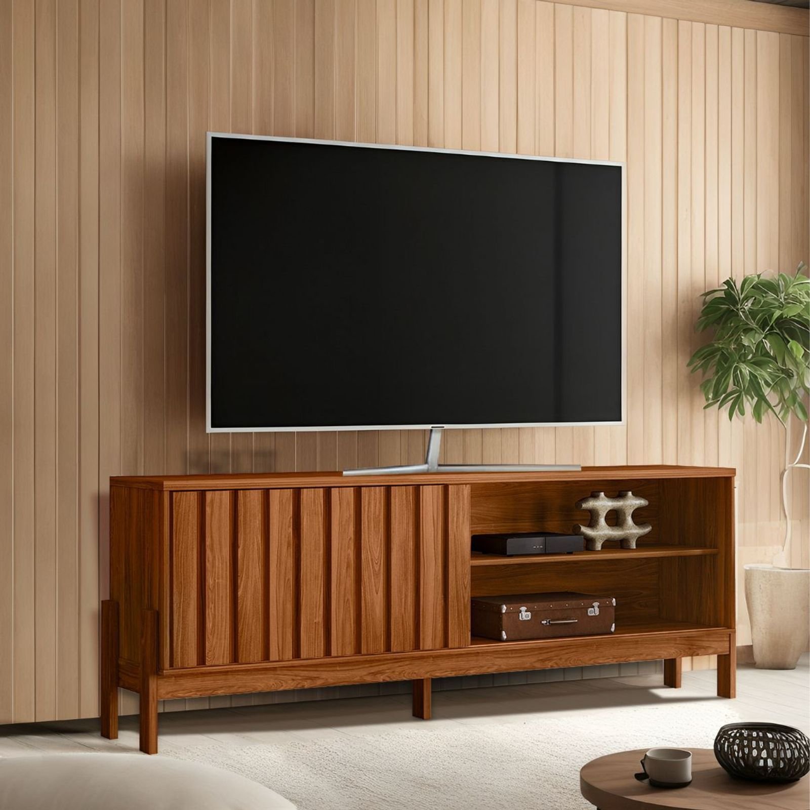 Rack Bancada para Tv até 75 Aurora 1.8 Mobler '''':cinamomo Mel - 2