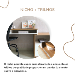 Escrivaninha Flex - Olmo/branco 6371 - 7