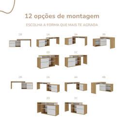 Escrivaninha Flex - Olmo/branco 6371 - 8